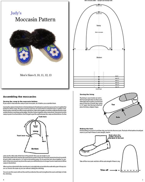 free printable moccasin patterns.